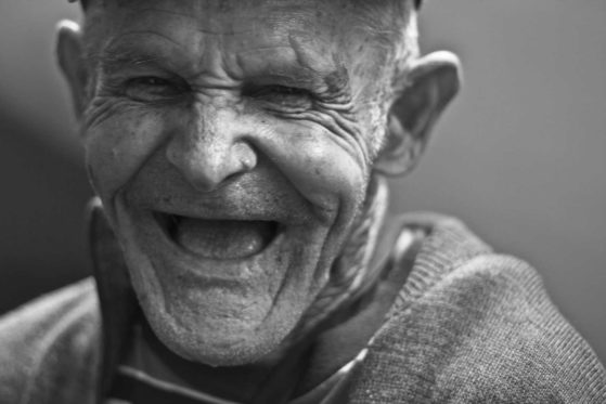 Practicing Happiness old man